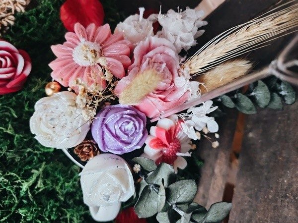 compostion florale bougie