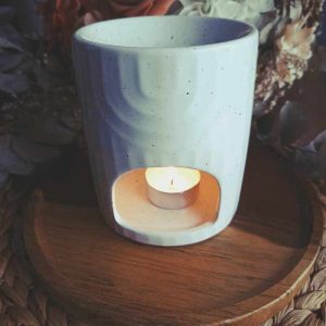 brûle parfum cylindre blanc
