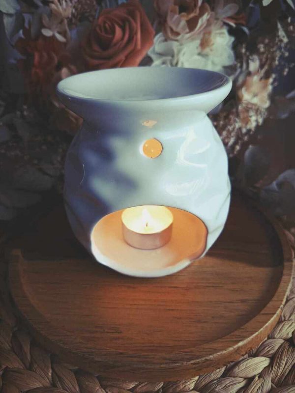 brûle parfum ondé en céramique