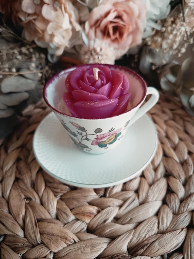 bougie tasse vintage