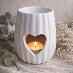 brûle parfum coeur blanc