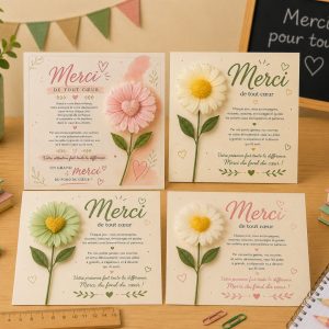 carte avec fondant marguerite