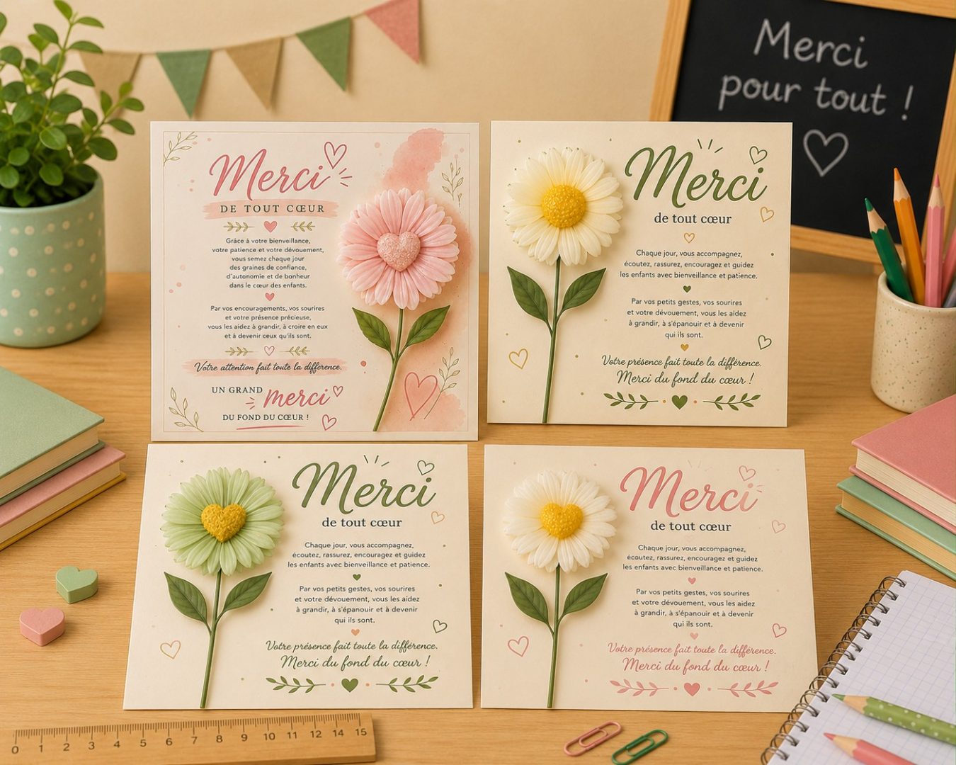 carte avec fondant marguerite