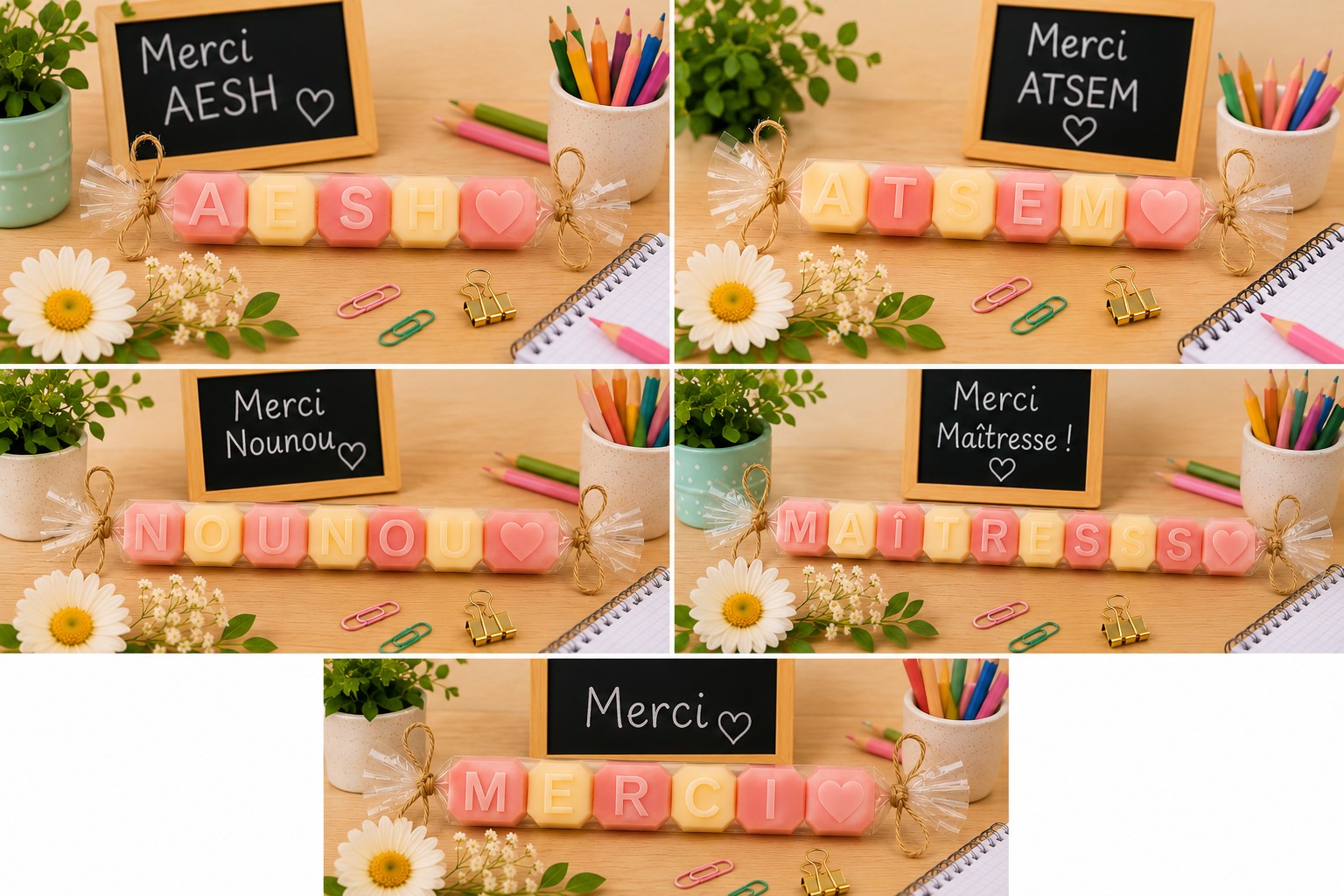 Fondant lettre "Merci"
