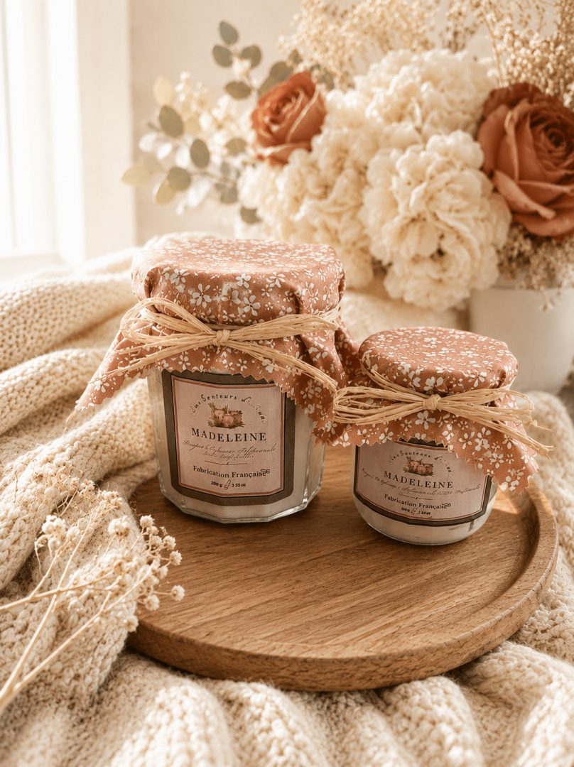 Bougie vintage fleuri